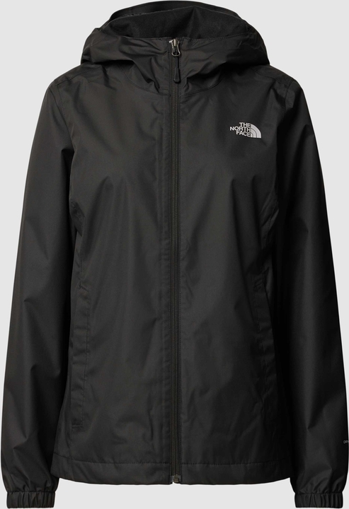 Czarna kurtka The North Face w sportowym stylu z kapturem krótka