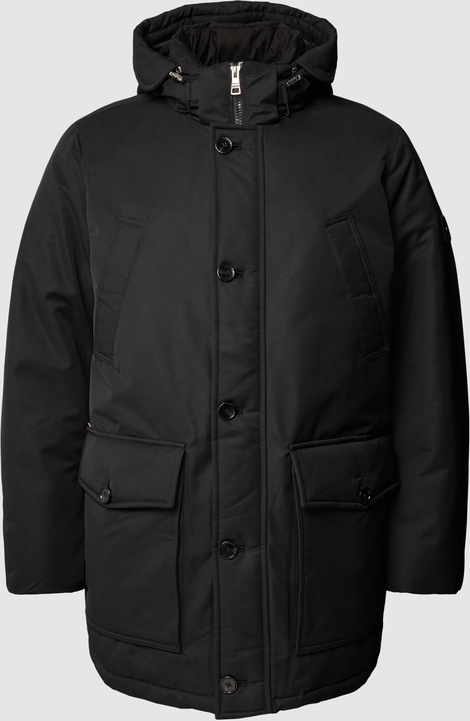 Czarna kurtka Tommy Hilfiger w młodzieżowym stylu długa