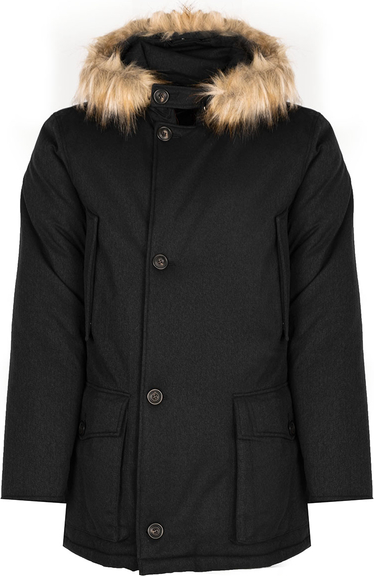 Czarna kurtka ubierzsie.com w stylu casual długa