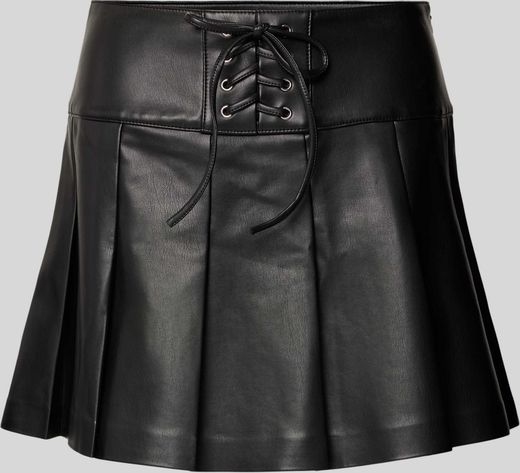 Czarna spódnica Guess ze skóry ekologicznej w rockowym stylu mini