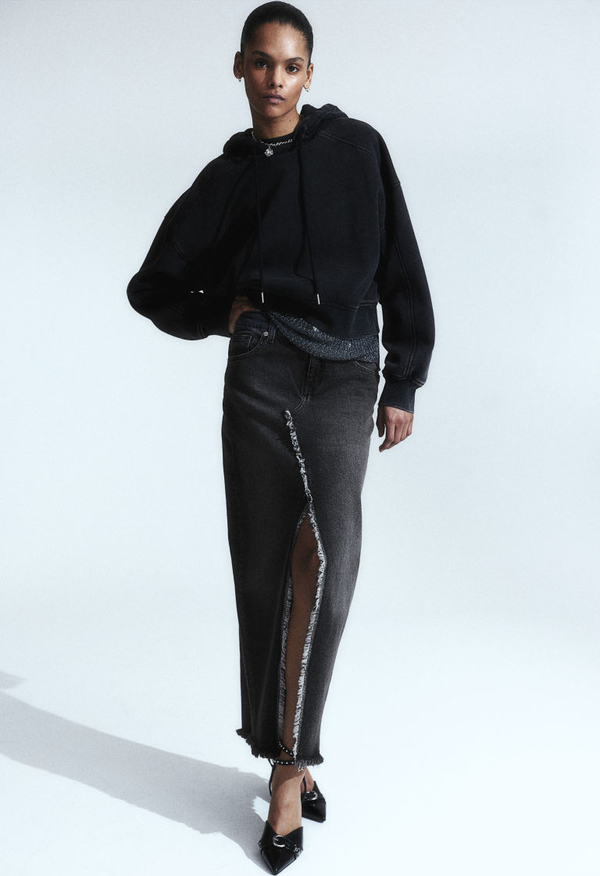 Czarna spódnica H & M maxi w stylu casual