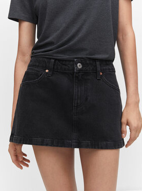 Czarna spódnica Mango w stylu casual mini z jeansu