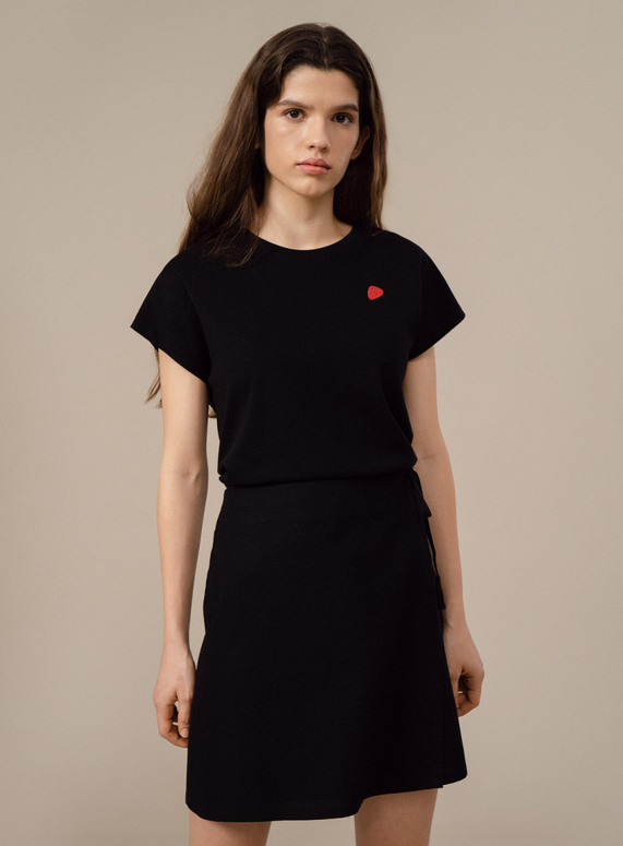 Czarna spódnica Outhorn z lnu w stylu casual mini