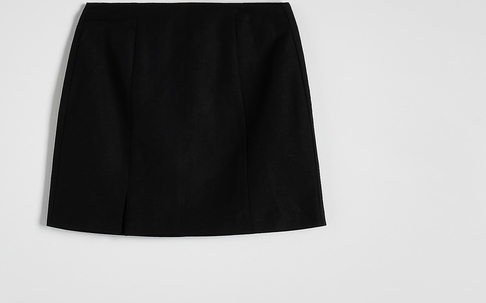 Czarna spódnica Reserved mini w stylu casual z lnu