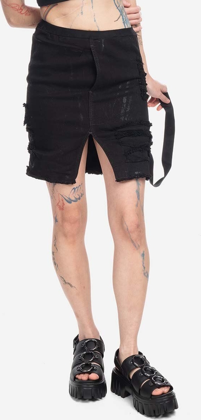 Czarna spódnica Rick Owens z jeansu mini
