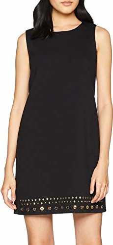 Czarna sukienka amazon.de mini bez rękawów trapezowa
