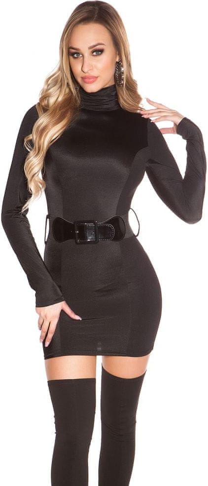Czarna sukienka Amiatex mini z długim rękawem w stylu casual