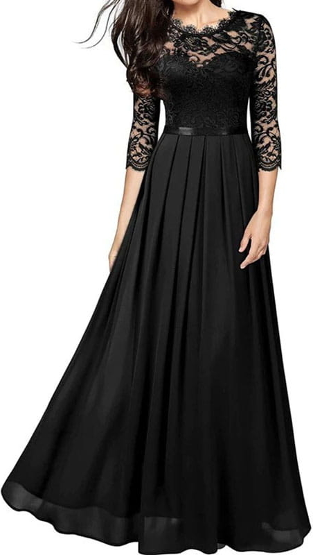 Czarna sukienka Arilook z okrągłym dekoltem