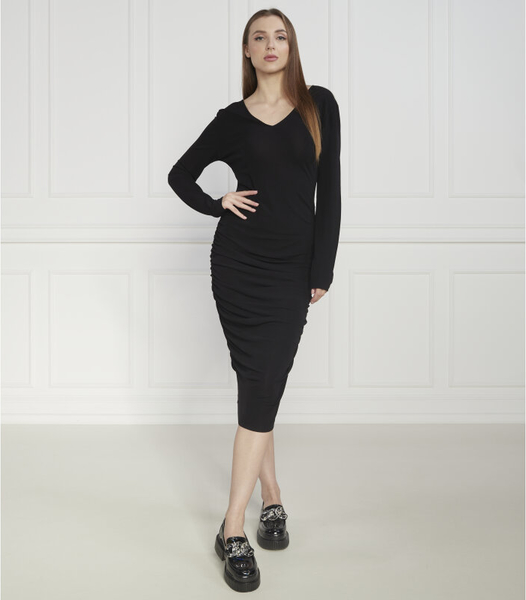 Czarna sukienka Armani Exchange w stylu casual z długim rękawem