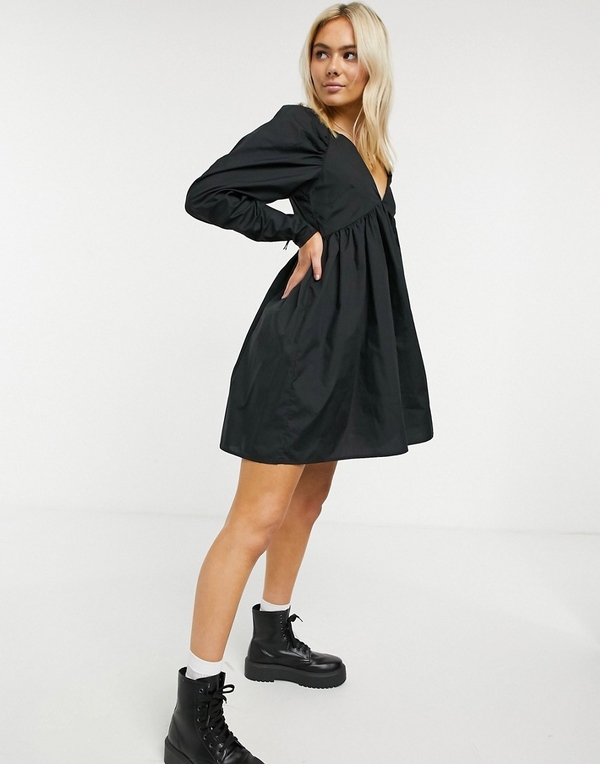 Czarna sukienka Asos z bawełny mini