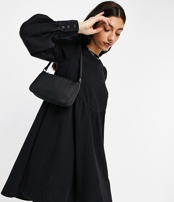 Czarna sukienka Asos z długim rękawem
