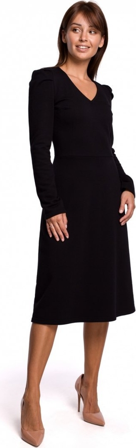 Czarna sukienka Be midi z bawełny