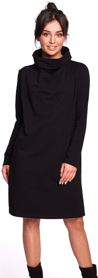Czarna sukienka Be w stylu casual z długim rękawem mini