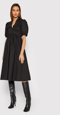 Czarna sukienka Birgitte Herskind w stylu casual z krótkim rękawem midi