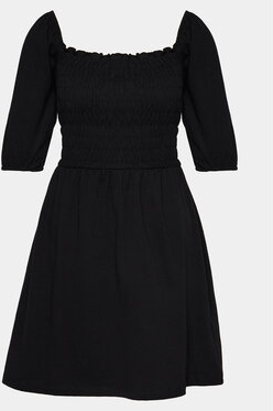 Czarna sukienka Brave Soul z okrągłym dekoltem w stylu casual mini