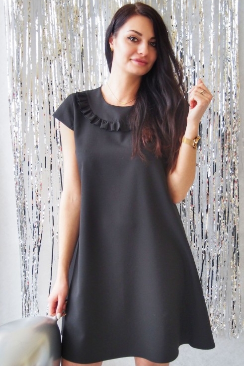 Czarna sukienka butik-choice.pl mini w stylu casual z krótkim rękawem