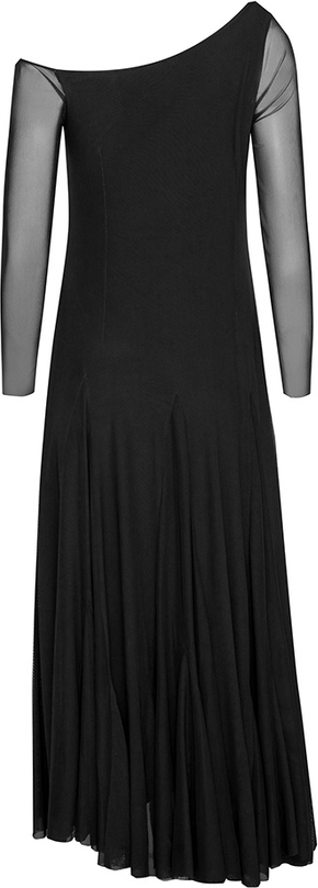 Czarna sukienka Byinsomnia maxi z asymetrycznym dekoltem asymetryczna
