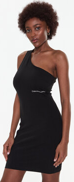 Czarna sukienka Calvin Klein dopasowana bez rękawów