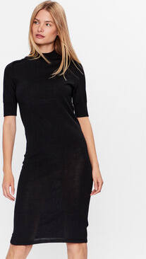 Czarna sukienka Calvin Klein z krótkim rękawem mini