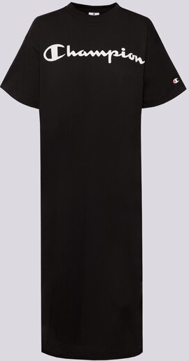 Czarna sukienka Champion w sportowym stylu z okrągłym dekoltem