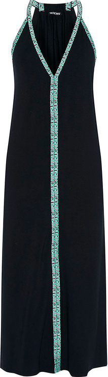 Czarna sukienka Chiemsee prosta z dekoltem w kształcie litery v