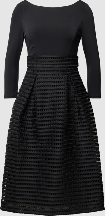 Czarna sukienka Christian Berg mini rozkloszowana z okrągłym dekoltem