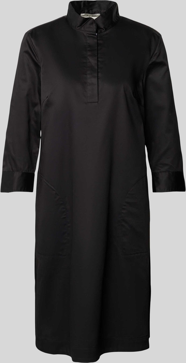 Czarna sukienka Christian Berg Woman z długim rękawem mini z bawełny