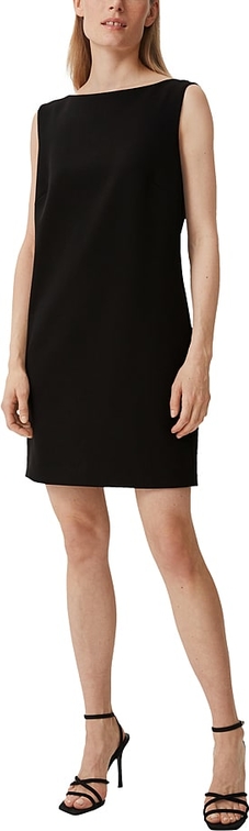 Czarna sukienka comma, z okrągłym dekoltem mini