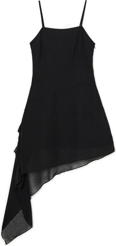 Czarna sukienka Cropp z szyfonu