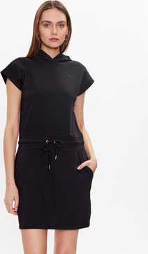 Czarna sukienka DKNY z krótkim rękawem mini