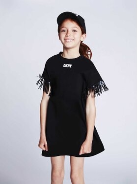 Czarna sukienka dziewczęca DKNY