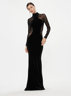 Czarna sukienka Elisabetta Franchi maxi dopasowana