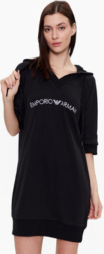 Czarna sukienka Emporio Armani z długim rękawem mini