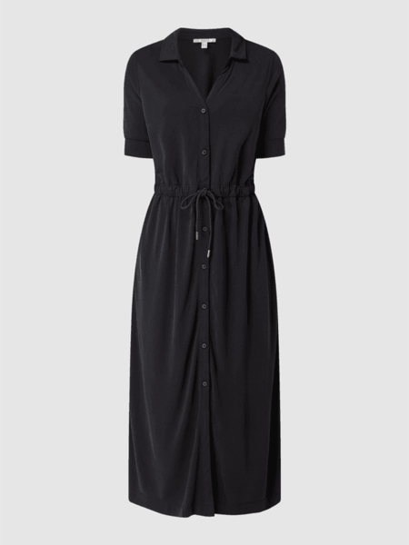 Czarna sukienka Esprit z dekoltem w kształcie litery v z krótkim rękawem