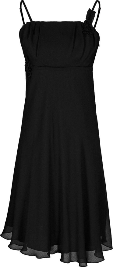 Czarna sukienka Fokus midi bez rękawów trapezowa