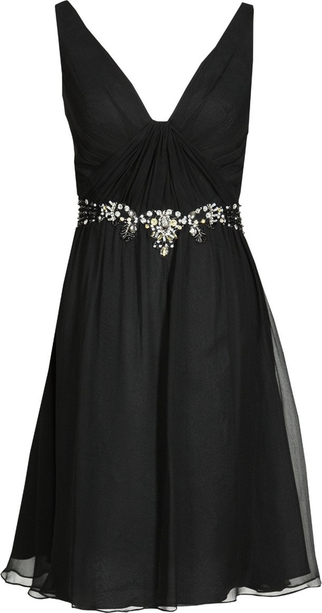 Czarna sukienka Fokus w stylu glamour z jedwabiu