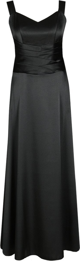 Czarna sukienka Fokus z dekoltem w kształcie litery v maxi gorsetowa