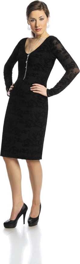 Czarna sukienka Fokus z długim rękawem