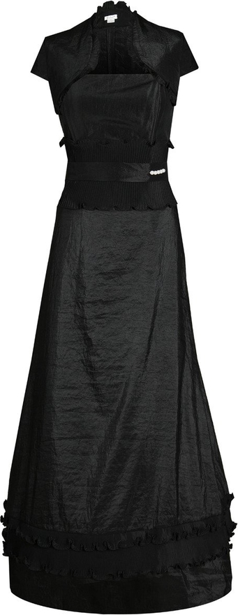Czarna sukienka Fokus z krótkim rękawem maxi