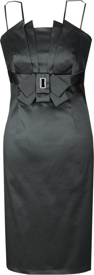 Czarna sukienka Fokus z krótkim rękawem midi
