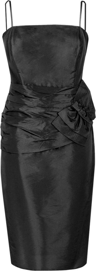 Czarna sukienka Fokus z okrągłym dekoltem dopasowana
