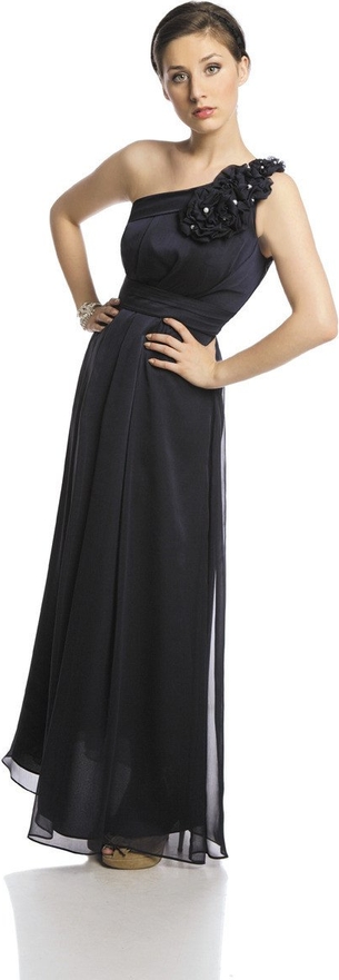 Czarna sukienka Fokus z przeźroczystą kieszenią rozkloszowana