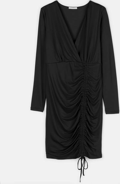 Czarna sukienka Gate mini w stylu casual z długim rękawem