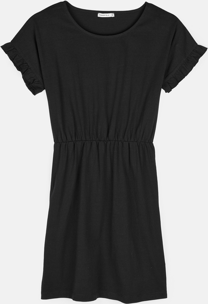 Czarna sukienka Gate z bawełny z krótkim rękawem mini