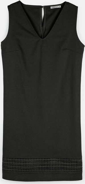 Czarna sukienka Gate z dekoltem w kształcie litery v bez rękawów mini