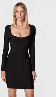 Czarna sukienka Guess by Marciano mini w stylu casual z długim rękawem