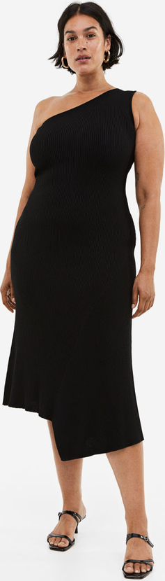 Czarna sukienka H & M bez rękawów dla puszystych