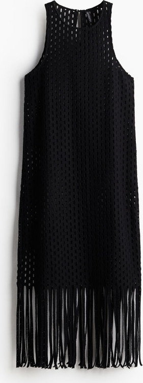 Czarna sukienka H & M bez rękawów w stylu boho