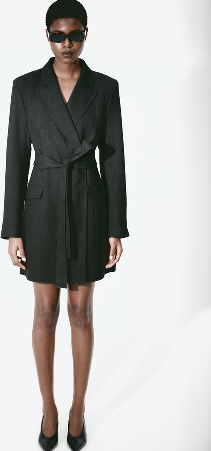 Czarna sukienka H & M kopertowa z dekoltem w kształcie litery v mini