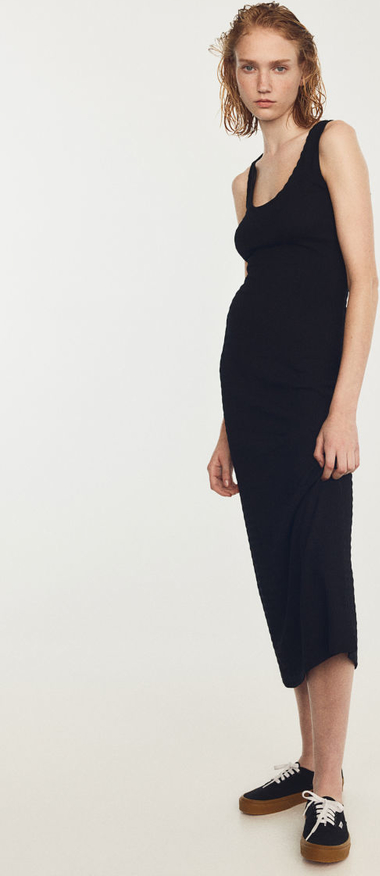 Czarna sukienka H & M maxi na ramiączkach